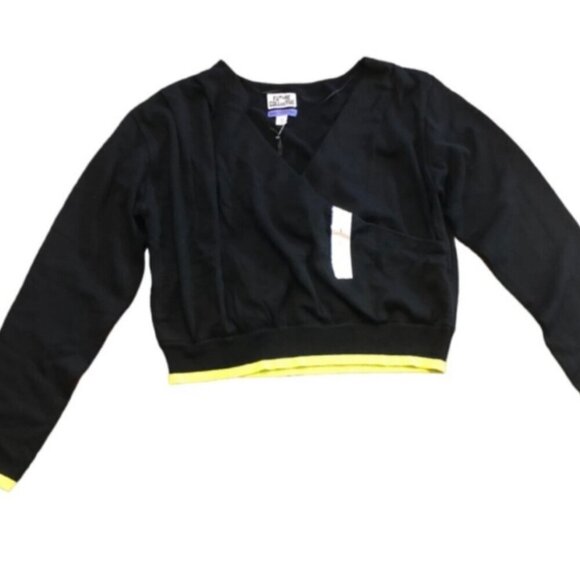 NWT Future Collective Black Boxy Wrap Sweater Wardrobe Staple Minimalist - Picture 4 of 9